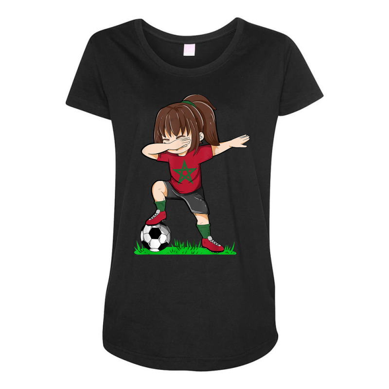 Soccer Morroco Jersey Shirt Moroccan Flag Football Girls Dab T Shirt Maternity Scoop Neck T-shirt by cm-arts | Artistshot