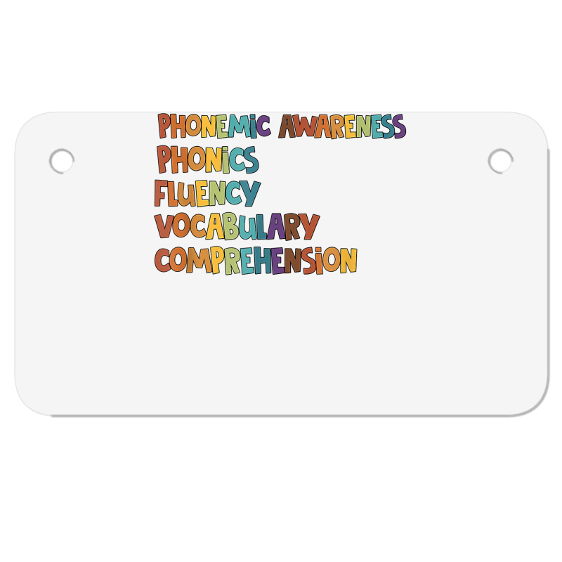 Phonemic Awareness Phonics Fluency Early Literacy Education T Shirt Motorcycle License Plate | Artistshot