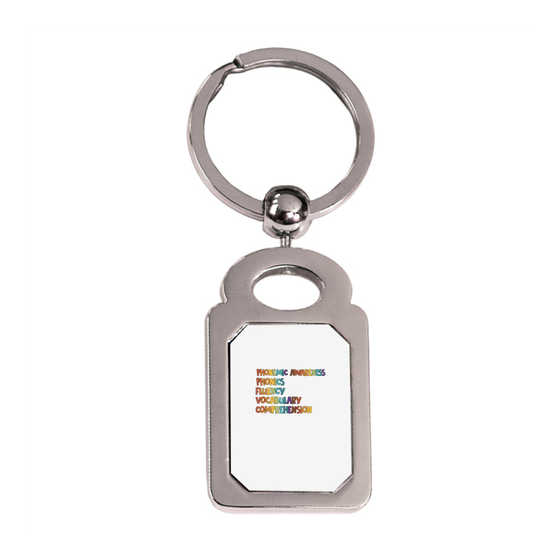 Phonemic Awareness Phonics Fluency Early Literacy Education T Shirt Silver Rectangle Keychain | Artistshot