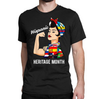 National Hispanic Heritage Month Woman Latin Culture Flags T Shirt Classic T-shirt | Artistshot