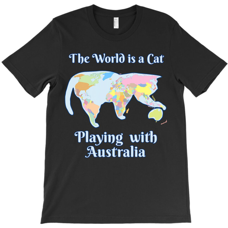 Funny World Is A Cat Playing Map T-shirt | Artistshot