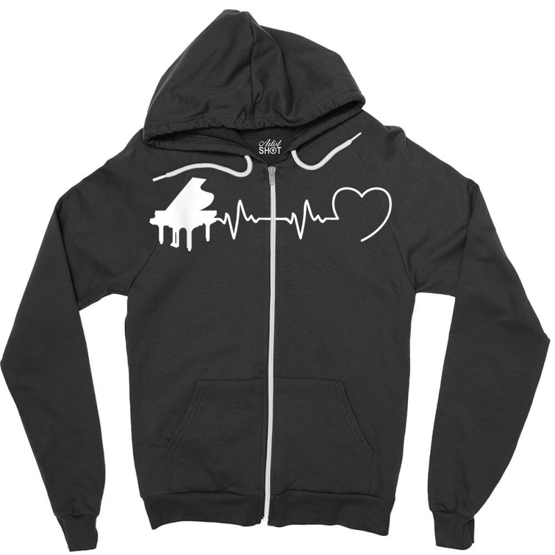 Piano Humour Pianist Heart Beat For Men T Shirt Zipper Hoodie | Artistshot