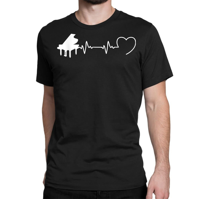 Piano Humour Pianist Heart Beat For Men T Shirt Classic T-shirt | Artistshot