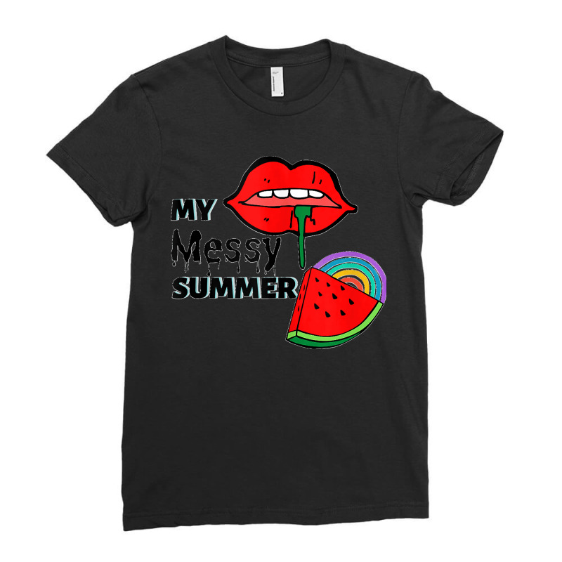 Out For Summer, Pride, Watermelon, Vacation Tank Top Ladies Fitted T-Shirt by AngelinaMarie | Artistshot