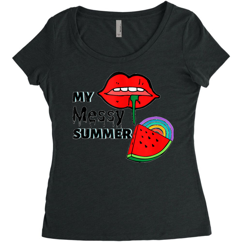 Out For Summer, Pride, Watermelon, Vacation Tank Top Women's Triblend Scoop T-shirt by AngelinaMarie | Artistshot