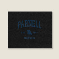 Parnell Missouri Mo Vintage Athletic Navy Sports Design Landscape Canvas Print | Artistshot