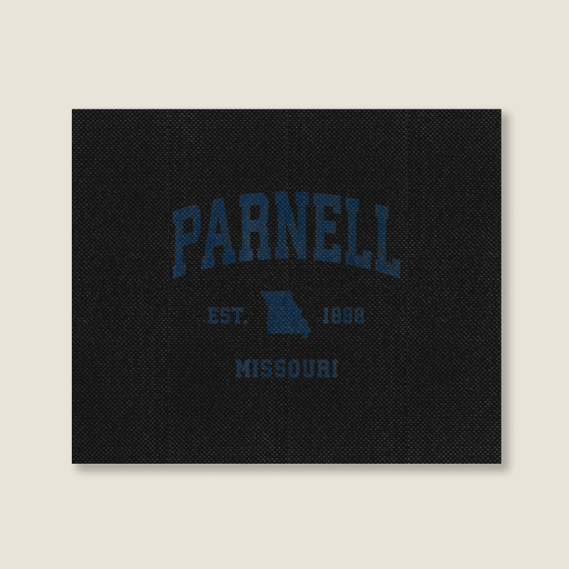 Parnell Missouri Mo Vintage Athletic Navy Sports Design Landscape Canvas Print | Artistshot