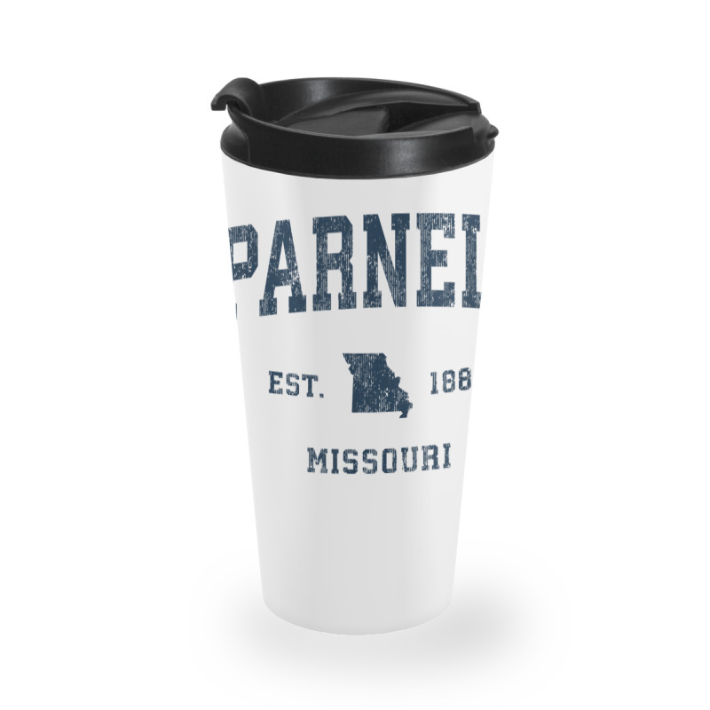 Parnell Missouri Mo Vintage Athletic Navy Sports Design Travel Mug | Artistshot