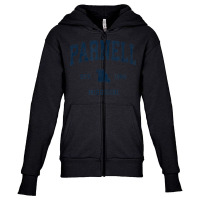 Parnell Missouri Mo Vintage Athletic Navy Sports Design Youth Zipper Hoodie | Artistshot