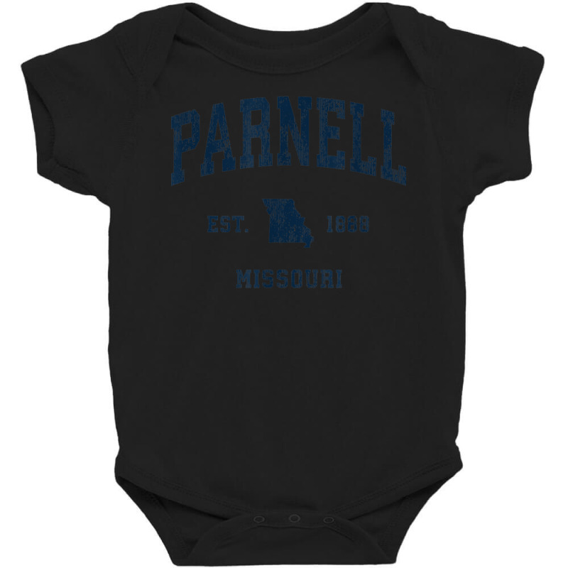 Parnell Missouri Mo Vintage Athletic Navy Sports Design Baby Bodysuit | Artistshot