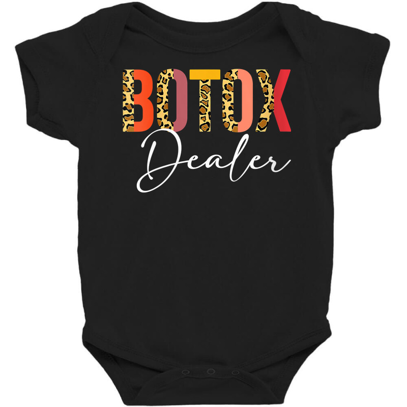 Womens Botox Dealer Esthetician Nurse Injector Half Leopard Print V Ne Baby Bodysuit | Artistshot