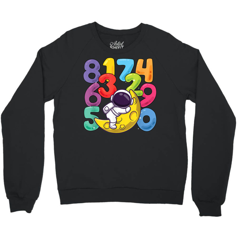 Number Learning Calculator Costume Matc Day Math Outfit Kids Crewneck Sweatshirt by Scout | Artistshot