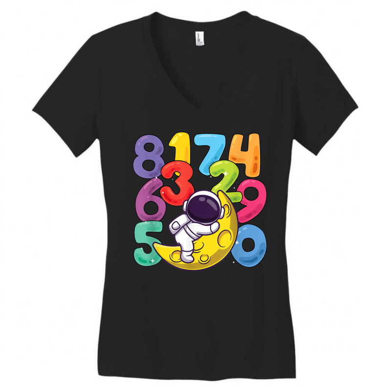 Number Learning Calculator Costume Matc Day Math Outfit Kids Women's V-Neck T-Shirt by Piggy | Artistshot