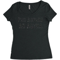 Per Aspera Ad Astra Inspirational Latin Quotes Motivational T Shirt Co Women's Triblend Scoop T-shirt | Artistshot