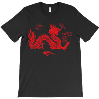 Red Japanese Dragon Aesthetic Grunge 90s Chinese Dragon T-shirt | Artistshot