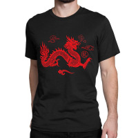 Red Japanese Dragon Aesthetic Grunge 90s Chinese Dragon Classic T-shirt | Artistshot