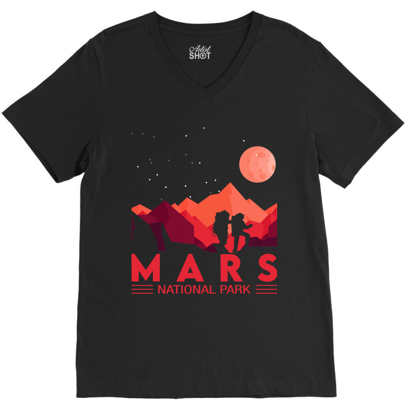 Red Mars Planet  Space National Park  Funny Mars V-neck Tee | Artistshot