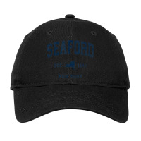 Seaford New York Ny Vintage Athletic Navy Sports Design Adjustable Cap | Artistshot