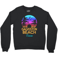 Galveston Beach Texas Summer Vacation Vintage Sunset Graphic Crewneck Sweatshirt | Artistshot