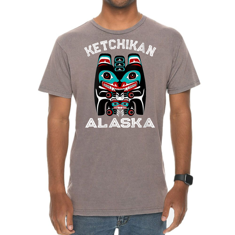 Womens Indigenous Ketchikan Alaska Native American Art Indian Bear V N Vintage T-Shirt by cm-arts | Artistshot