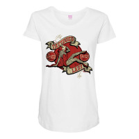 Retro A Go Go Vintage Sideshow Pinup Tattoo Lady T Shirt Maternity Scoop Neck T-shirt | Artistshot