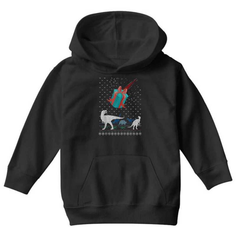 Ugly Christmas Dino Invasion Christmas Meteorite Xmas Youth Hoodie by Swiss | Artistshot