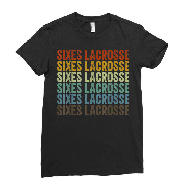 Sixes Lacrosse Sports Retro Ladies Fitted T-Shirt by Queenie | Artistshot