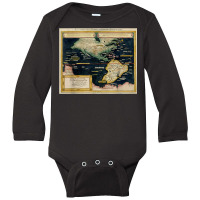 Vintage Americas Map (1590) Long Sleeve Baby Bodysuit | Artistshot