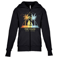 Surfboard Beach Fire Island New York Youth Zipper Hoodie | Artistshot