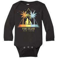 Surfboard Beach Fire Island New York Long Sleeve Baby Bodysuit | Artistshot