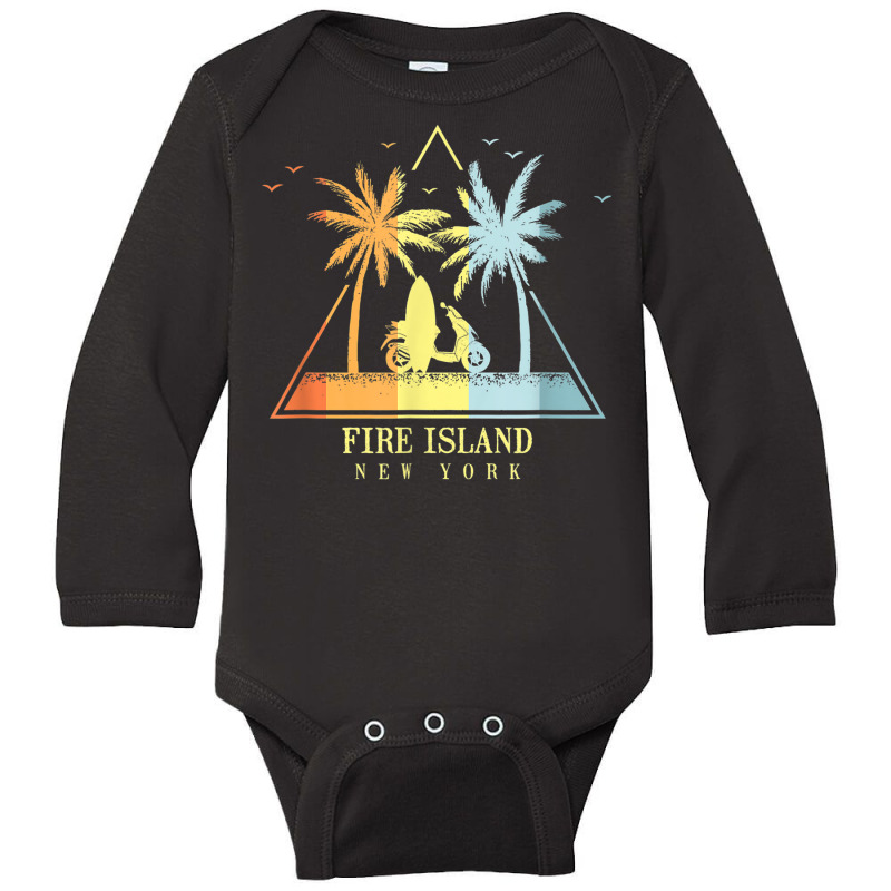 Surfboard Beach Fire Island New York Long Sleeve Baby Bodysuit by Golden | Artistshot