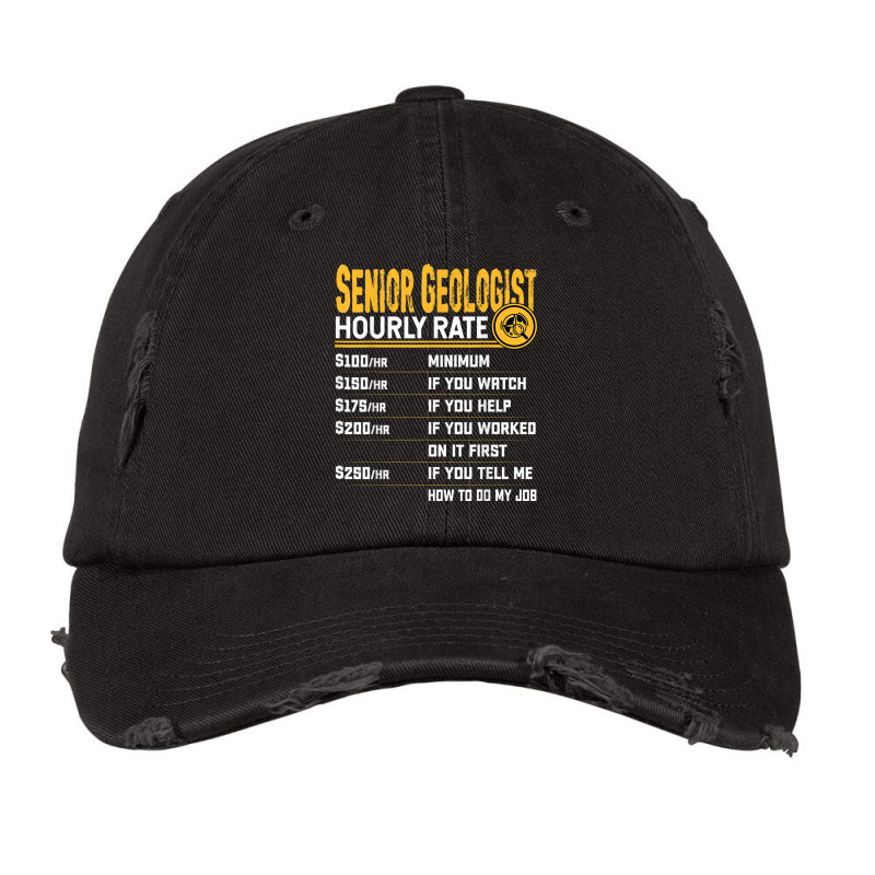 Senior Geologist Hourly Rate   Funny Geology Geologist Vintage Cap by Short | Artistshot