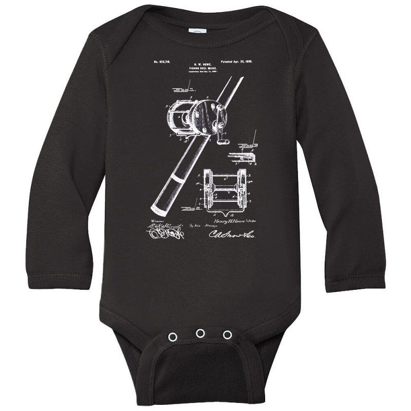 Fishing Reel 1899 Patent, Fishing Reel 1899 Patents, The Fishing Reel  Long Sleeve Baby Bodysuit by SHOPPERTHIT | Artistshot