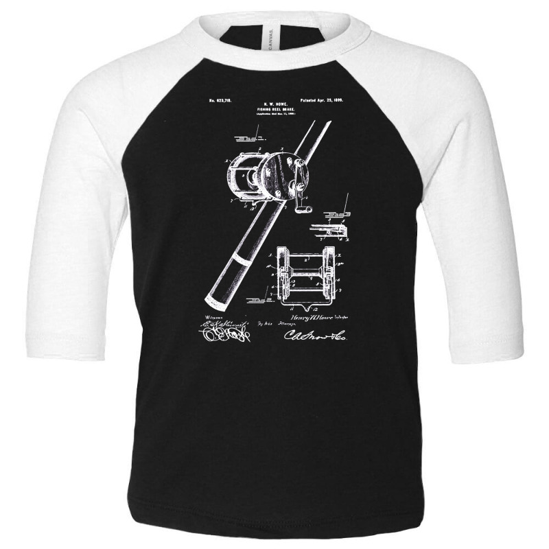 Fishing Reel 1899 Patent, Fishing Reel 1899 Patents, The Fishing Reel  Toddler 3/4 Sleeve Tee by SHOPPERTHIT | Artistshot