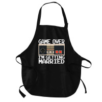 Game Over Im Getting Married Bachelor Party Medium-length Apron | Artistshot