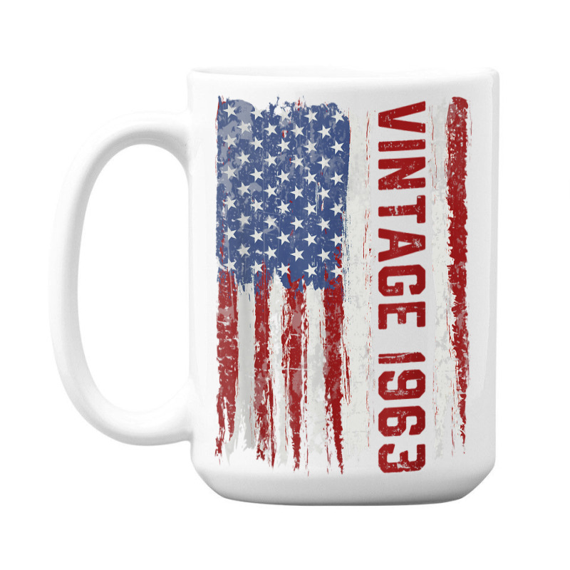 Vintage 1963 Usa American Flag 60 Years Old 60th Birthday 15 Oz Coffee Mug | Artistshot