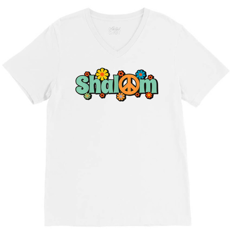 Shalom Hebrew Peace & Harmony Rosh Hashanah Jewish New Year T Shirt V-neck Tee | Artistshot