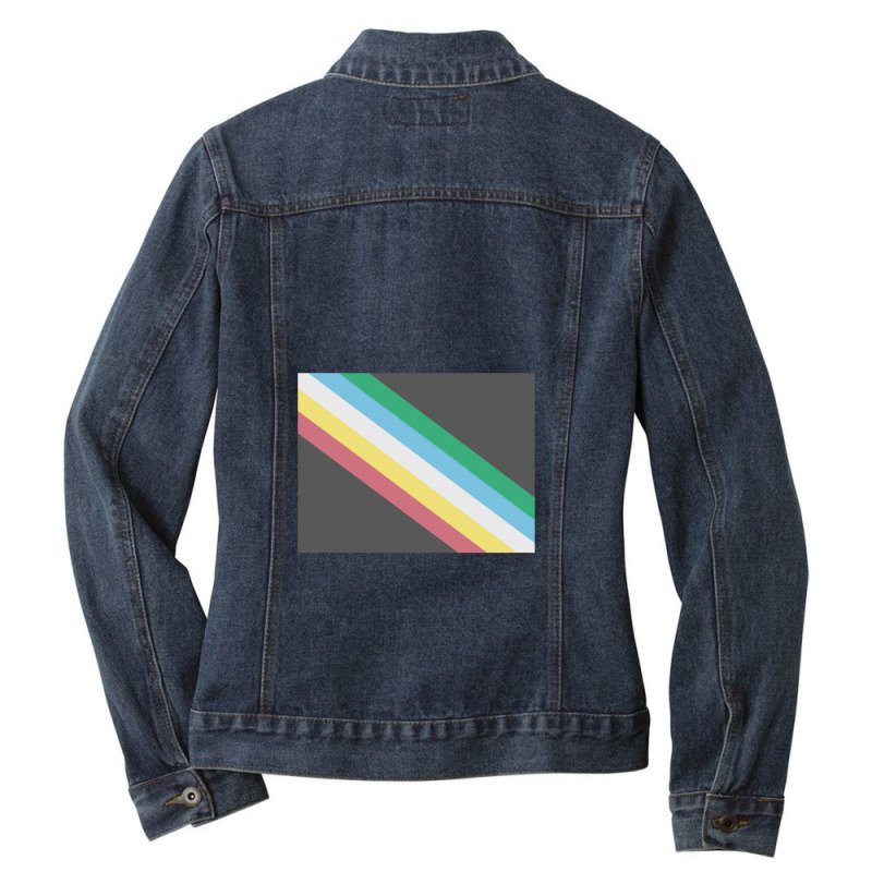 Disability Pride Flag Ladies Denim Jacket by DonnaClifton | Artistshot