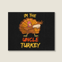 Uncle Turkey Matching Family Group Thanksgiving Party Pajama Landscape Canvas Print | Artistshot