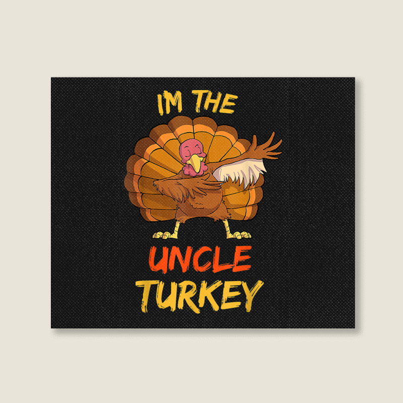 Uncle Turkey Matching Family Group Thanksgiving Party Pajama Landscape Canvas Print | Artistshot