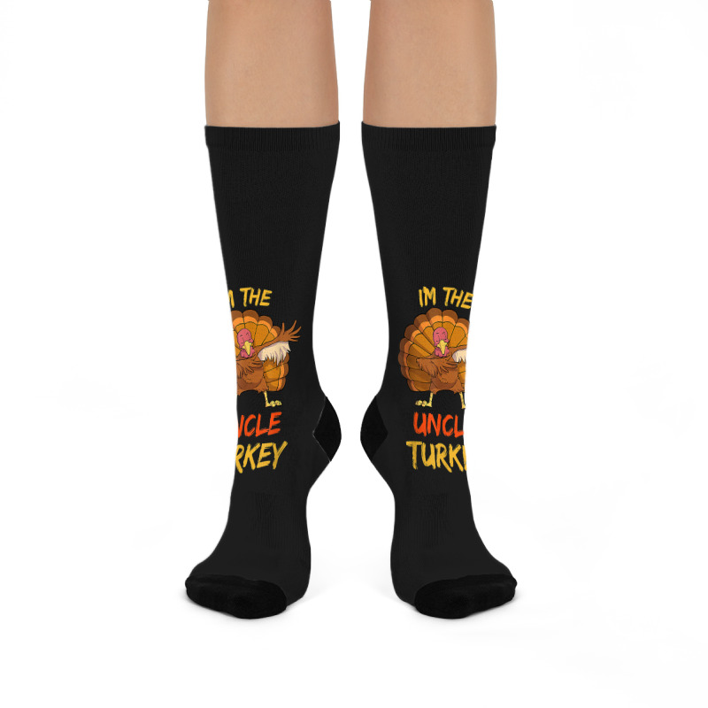 Uncle Turkey Matching Family Group Thanksgiving Party Pajama Crew Socks | Artistshot