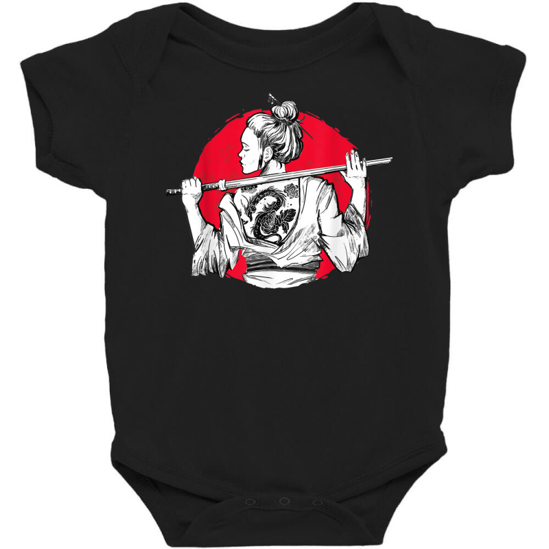 Samurai Girl Tattoo Japan Katana Sword Ninja Warrior Baby Bodysuit by Blimpie | Artistshot