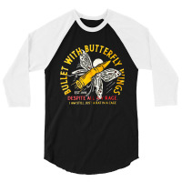 Bullet With Butterfly Wings, Bullet With Butterfly Wing, Bullet, With, 3/4 Sleeve Shirt | Artistshot