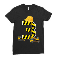 Kids 3rd Birthday Boy Construction Worker Construction Site T Shirt Co Ladies Fitted T-shirt | Artistshot