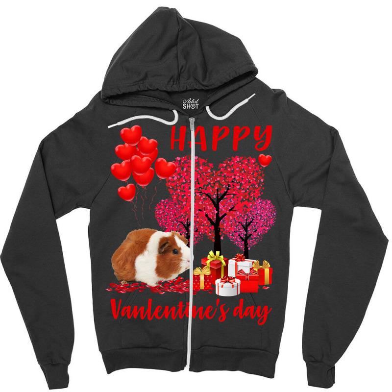 Guinea Pig Is My Valentine Funny Guinea Pig Valentines Day Zipper Hoodie | Artistshot