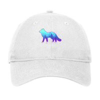 Arctic Fox Design With Landscape   Animal Print Arctic Fox T Shirt Adjustable Cap | Artistshot