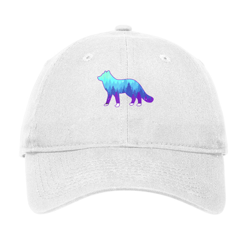 Arctic Fox Design With Landscape   Animal Print Arctic Fox T Shirt Adjustable Cap by cm-arts | Artistshot