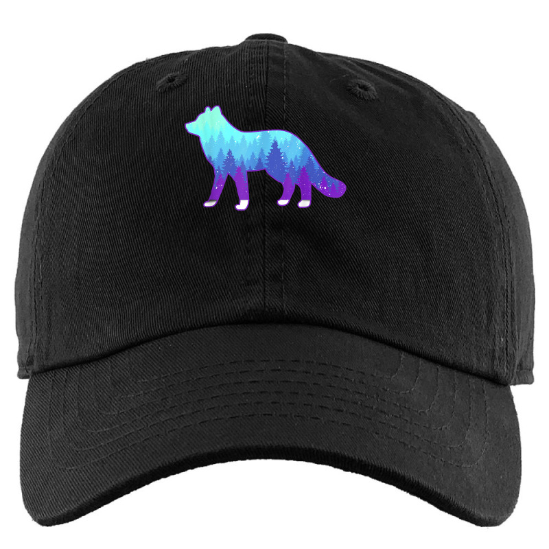 Arctic Fox Design With Landscape   Animal Print Arctic Fox T Shirt Kids Cap by cm-arts | Artistshot