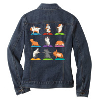 Guinea Pig Yoga Position Workout Gift Ladies Denim Jacket | Artistshot