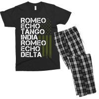 Retired Military Men Women Phonetic Alphabet Retirement Men's T-shirt Pajama Set | Artistshot